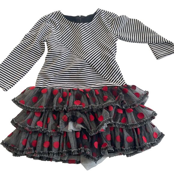 Isobella & Chloe Red and Grey Party Dress - Size 3T - Picture 1 of 5